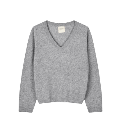 Women's Oversized V-Neck - Heather Grey Light