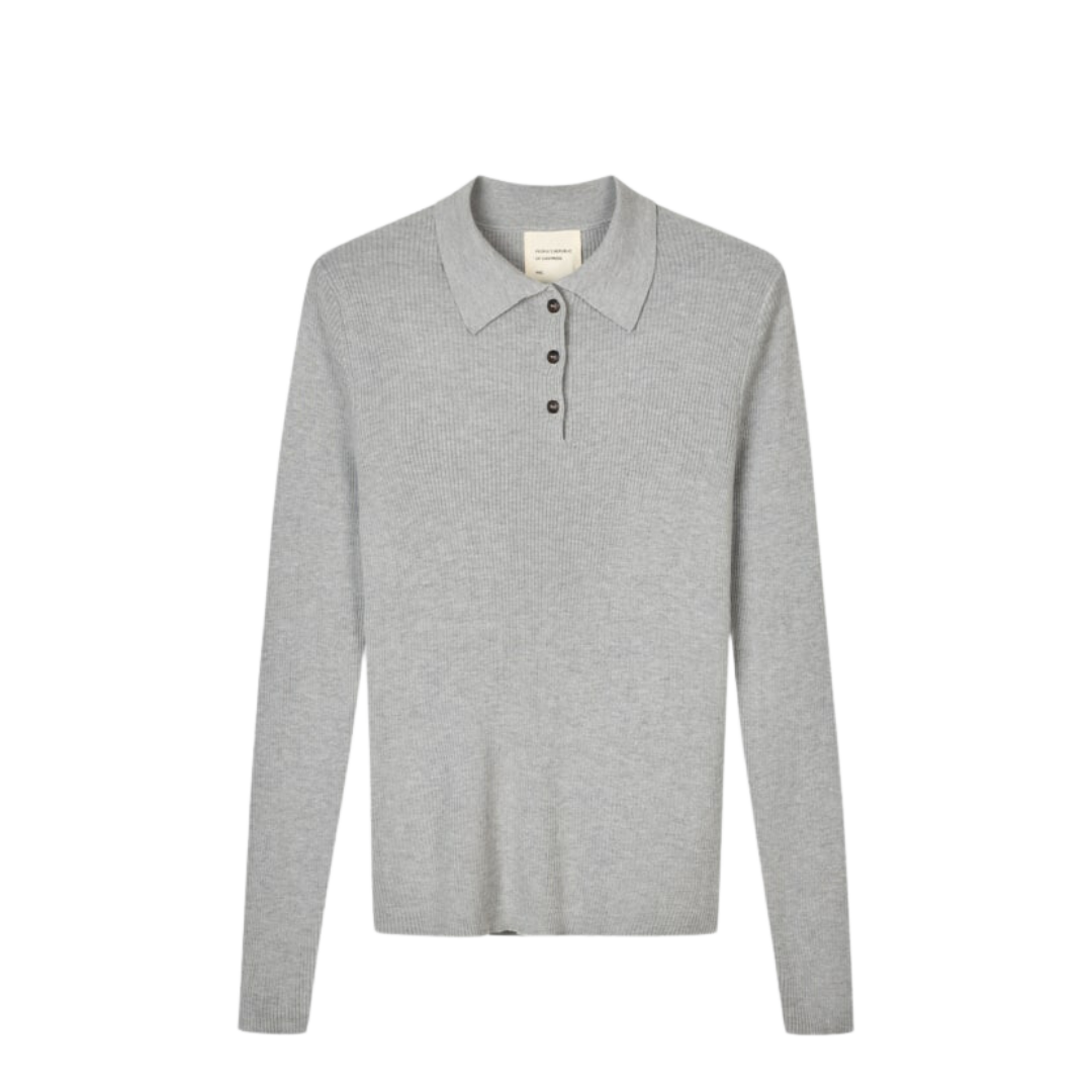 Thin Rib Polo - Grey