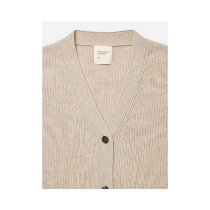 Premium Ribbed Cardigan - Sand