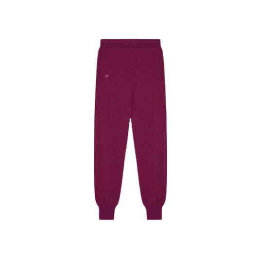 Recycled Cashmere Track Pants Plum Purple